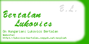 bertalan lukovics business card